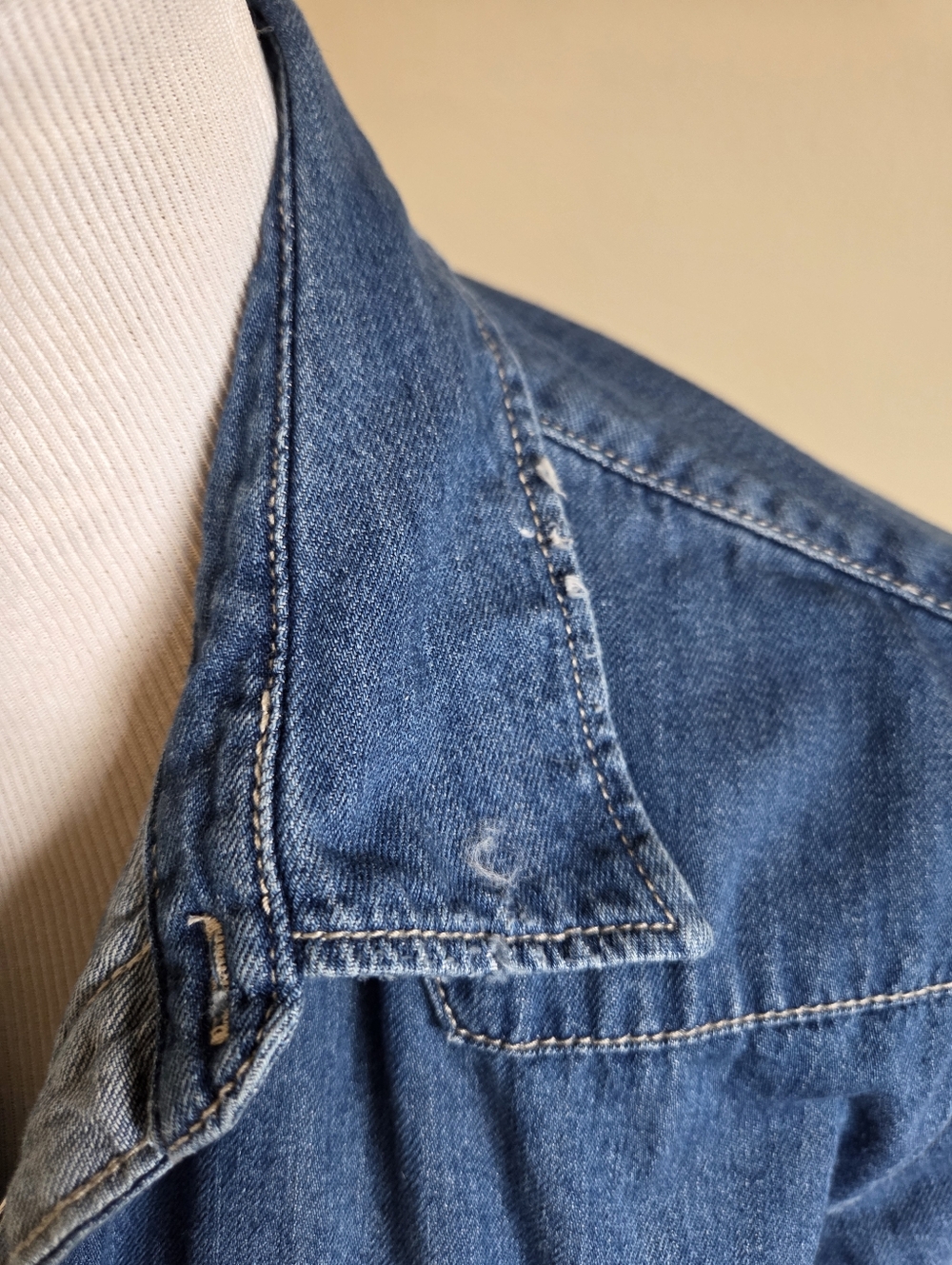 Zara Blue Denim Button-Down Shirt - Picture 14 of 15
